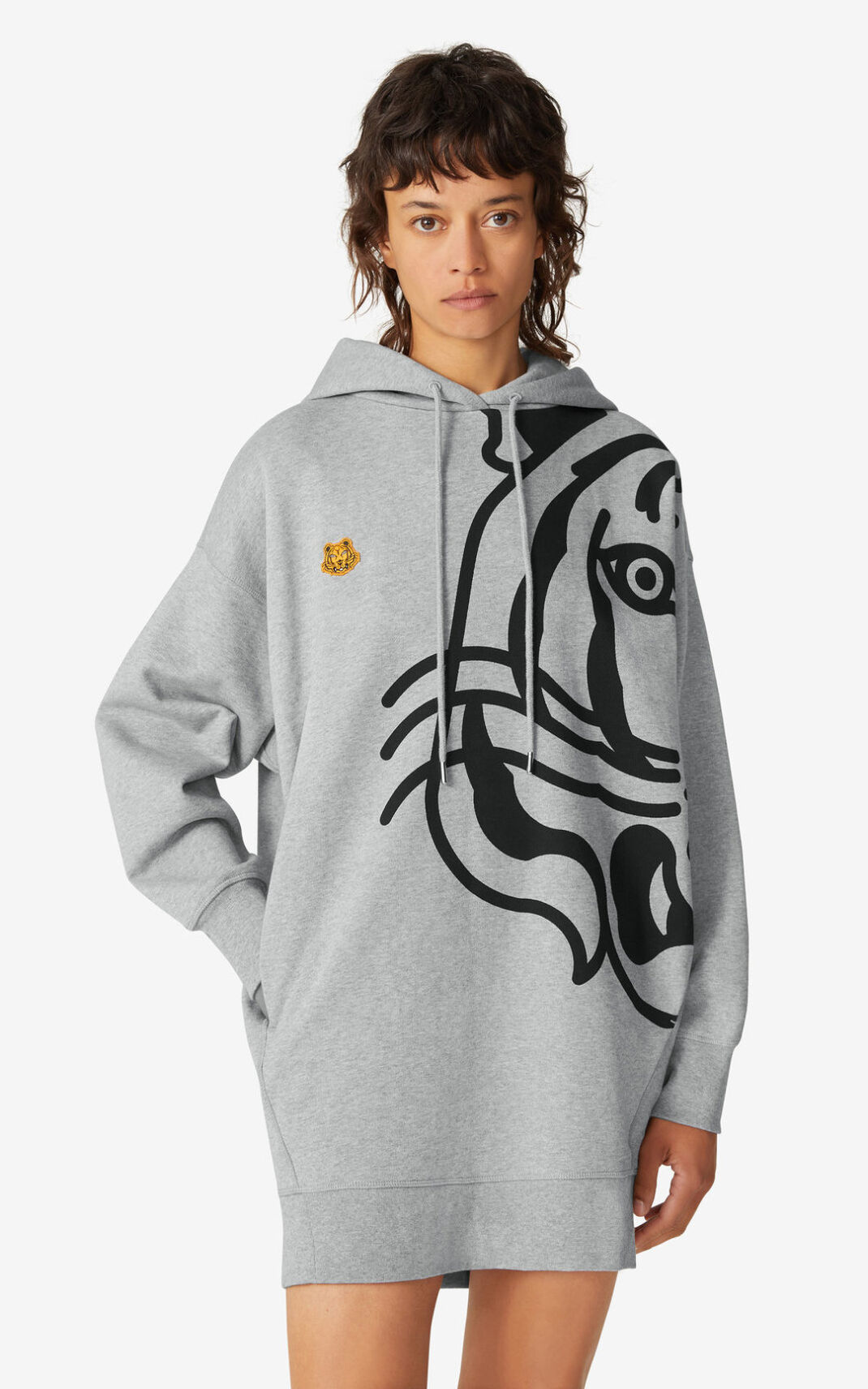 Vestidos Kenzo K Tiger oversized hooded sweatshirt Mujer Gris JGD013429